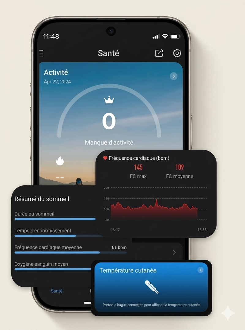 La bague mesure. L'application vous explique.